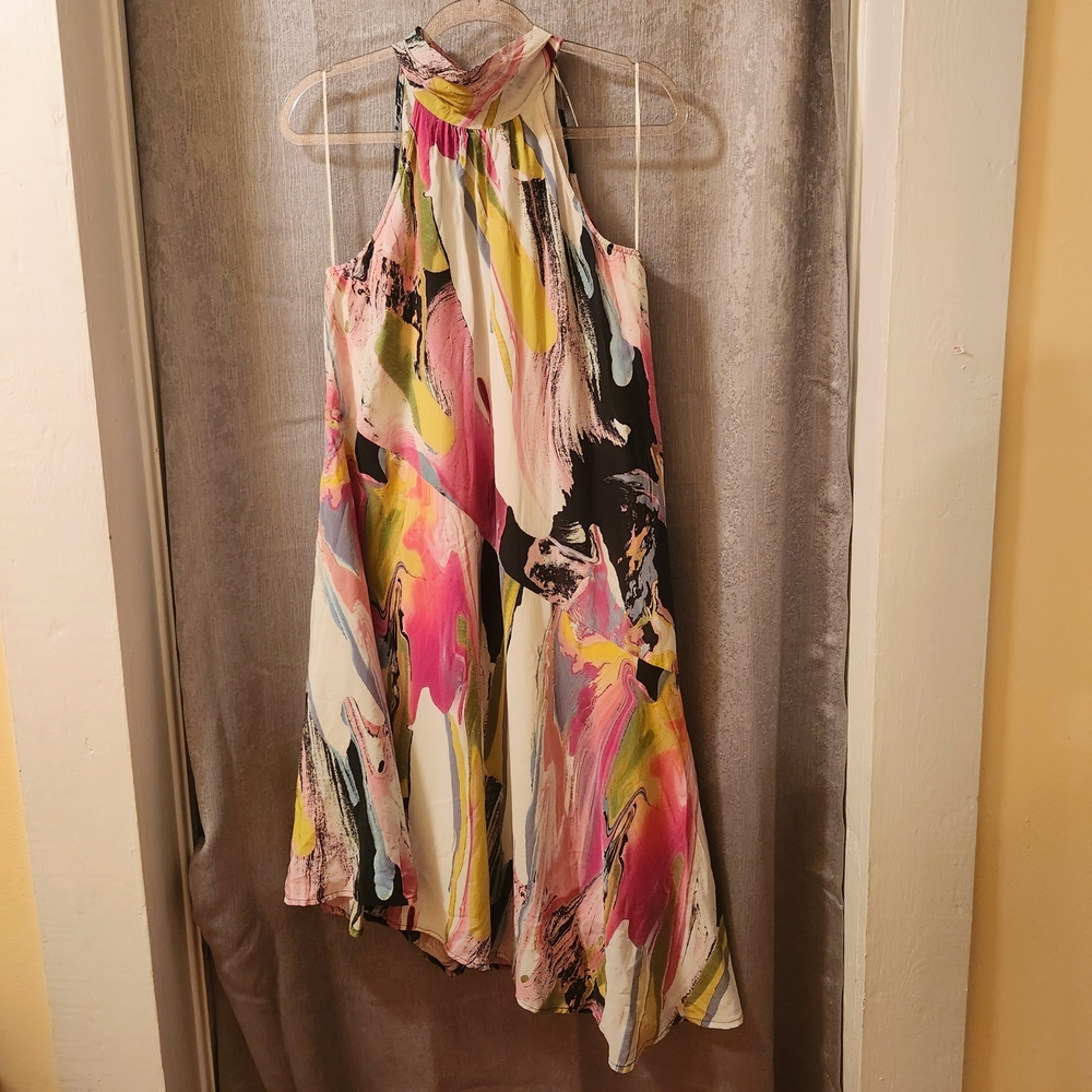 Anthropologie Multicolor Halter Neck Dress